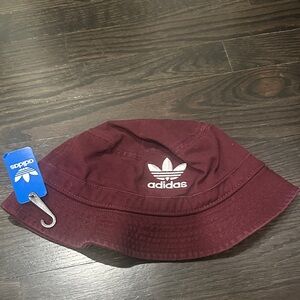 Adidas Maroon Bucket Hat with Logo